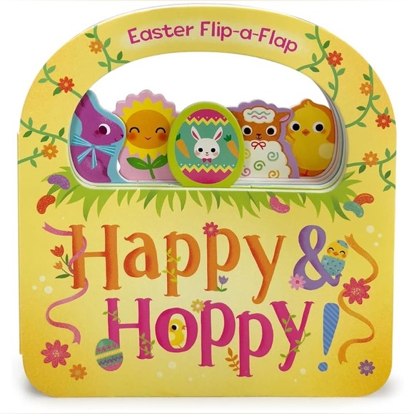 Happy & Hoppy - Children's Flip-a-Flap Activity Board Book w/ Handle for Easter - Picture 1 of 6
